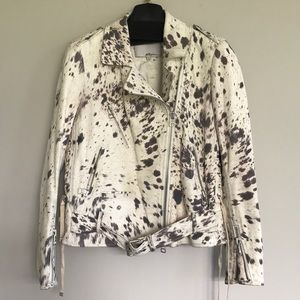 3.1 Phillip Lim Cheetah Leather Biker Jacket sz 2